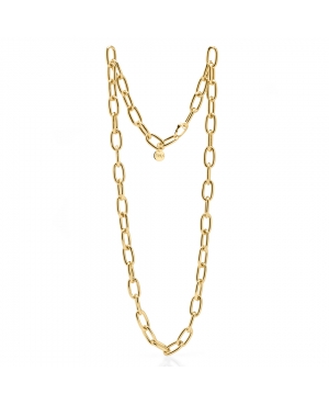 Unoaerre - Collana catena lunga in bronzo dorato lucido