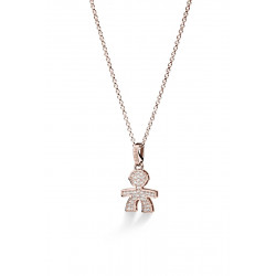 LeBebé - The small Pavé, pink gold baby pendant and...