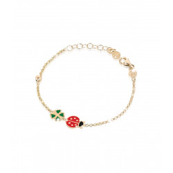 LeBebé - Fortuna, yellow gold bracelet ladybug and...