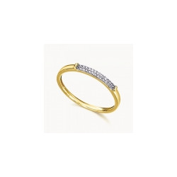Yellow gold ring with pavé diamonds