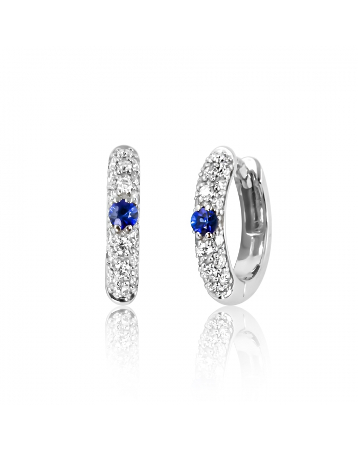 Earrings Jeans diamonds and sapphire blue