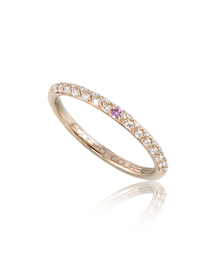 Pink sapphire confetto ring and diamonds