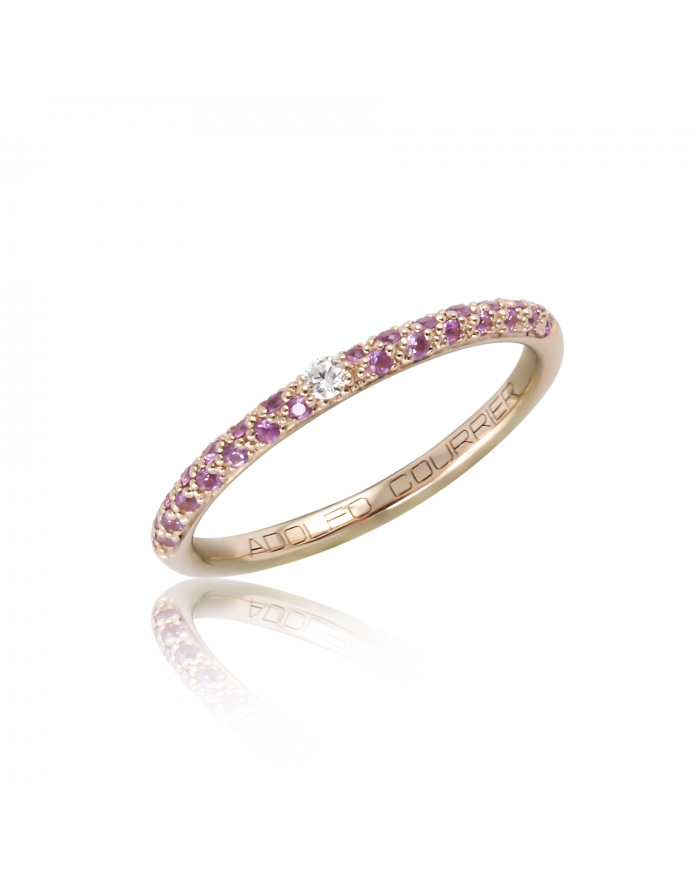 Diamond candy ring and pink sapphires