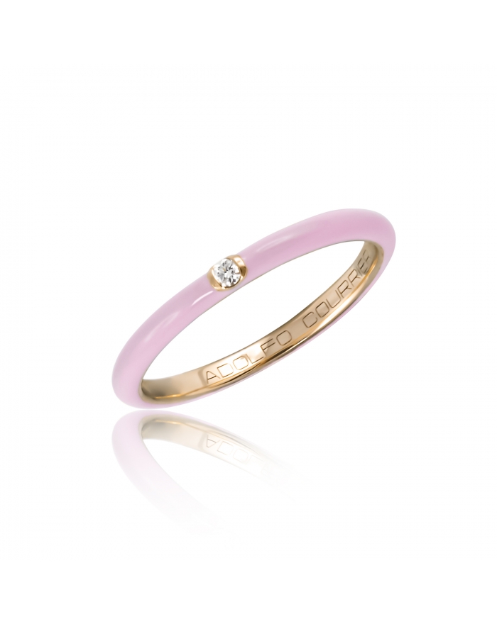 Candy ring in rose gold and pink enamel