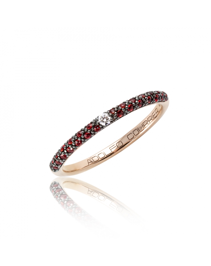 Red sapphire ring and white diamond PopMini Lipstick