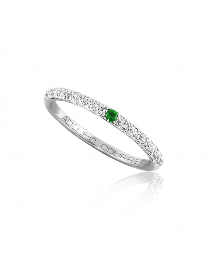 White diamond and tsavorite wedding ring PopMini Mela