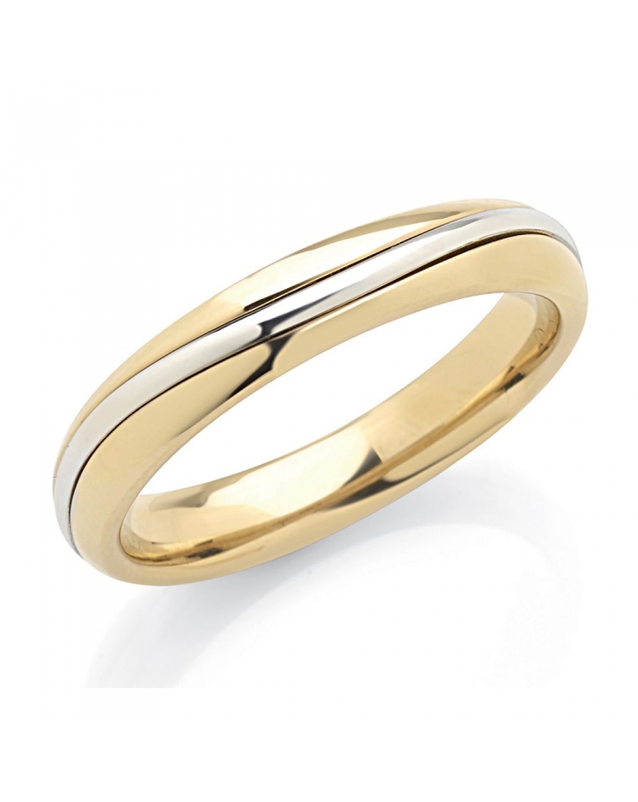 Wedding ring in yellow and white gold
