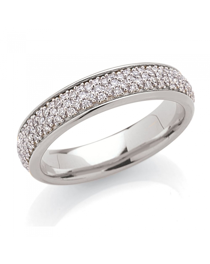 White Gold Wedding Ring with Diamond Band 5,5mm