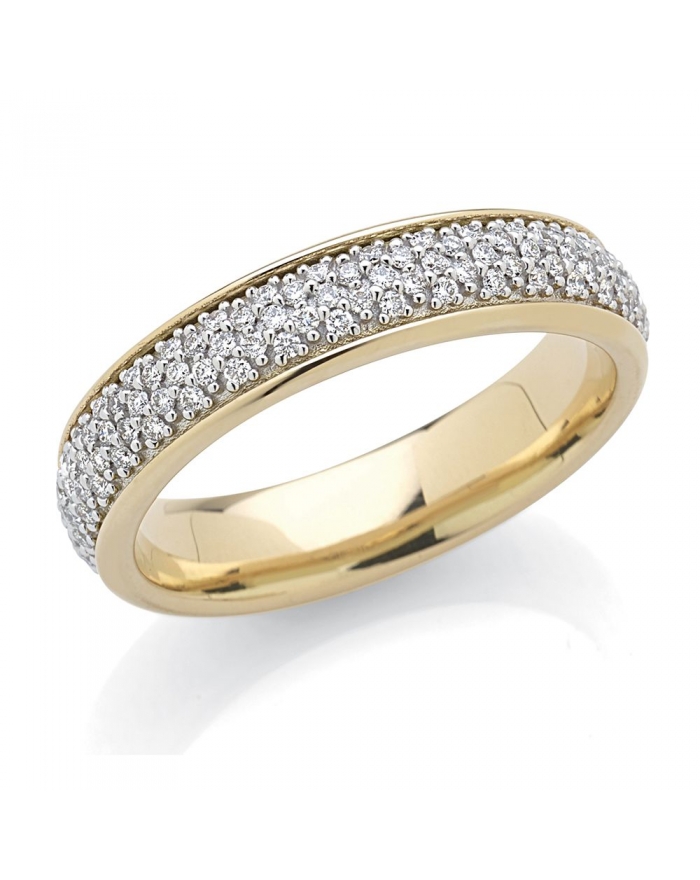 Yellow Gold Wedding Ring with Diamond Band 5,5mm