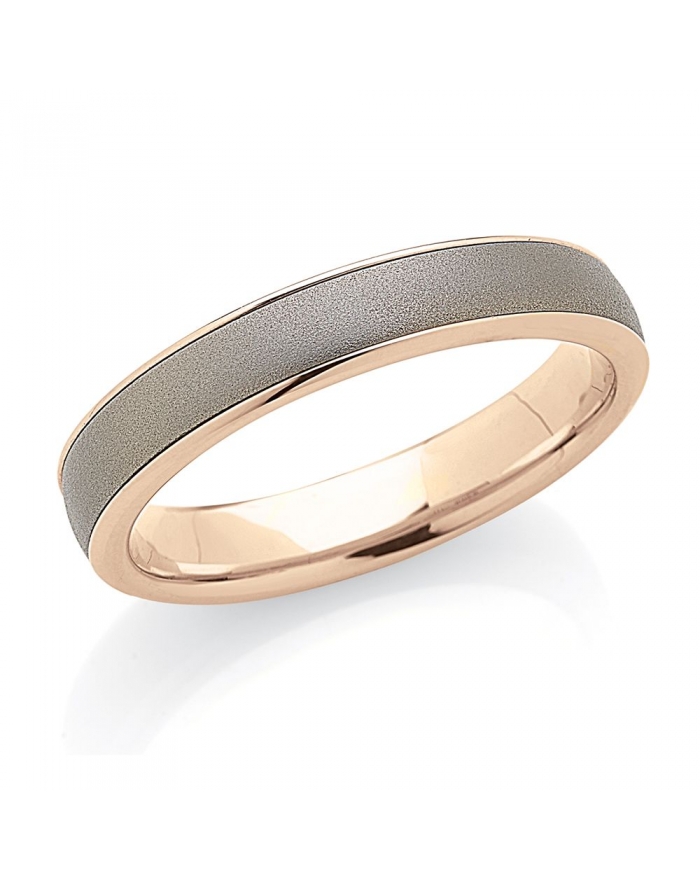 Rose Gold Wedding Ring with Titanium Band 4,5mm
