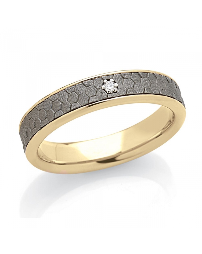 티타늄 매력을 가진 믿음 5.5mm 황색 금, 다이아몬드와 더불어 Artlinea