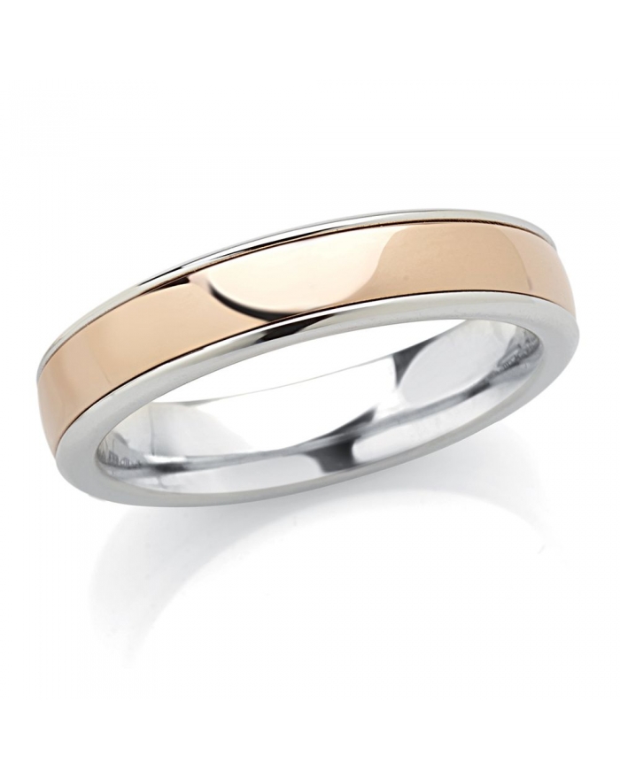 White Gold Wedding Ring with Rose Gold Band, 4,5mm
