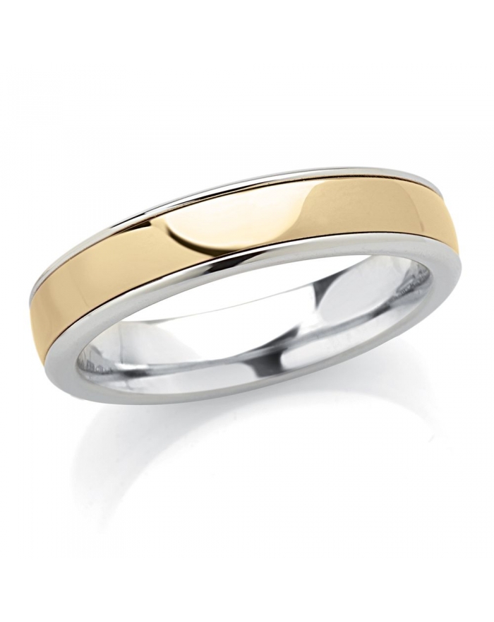 White Gold Wedding Ring with Yellow Gold Band, 4,5mm