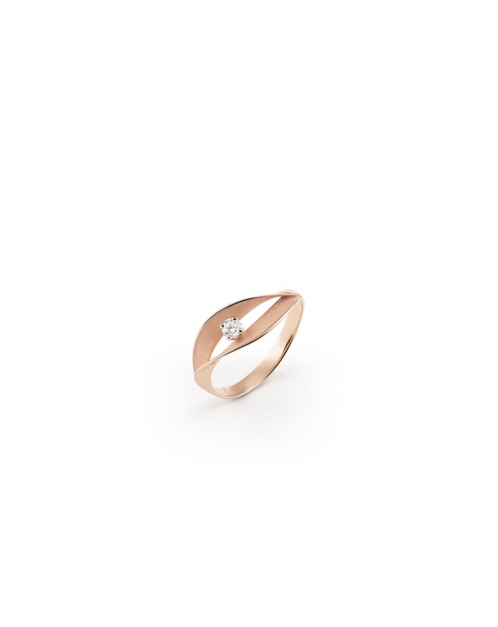 Dune solo ring in rose gold champagne and diamond