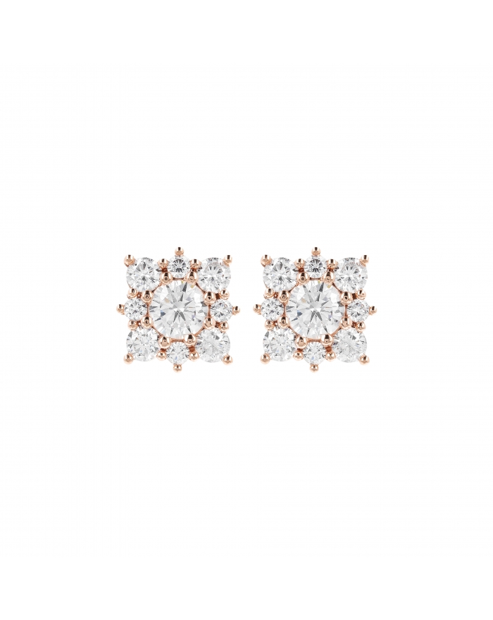 Bronzallure - Lobe flower earrings