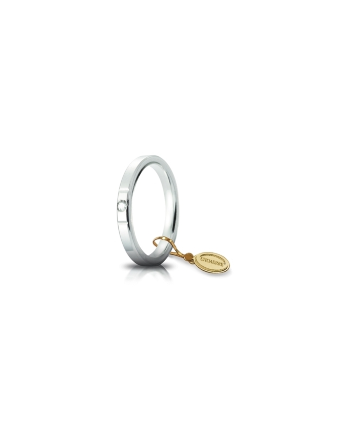 Fede UNOAERRE 2,5mm Oro Bianco Cerchio di Luce