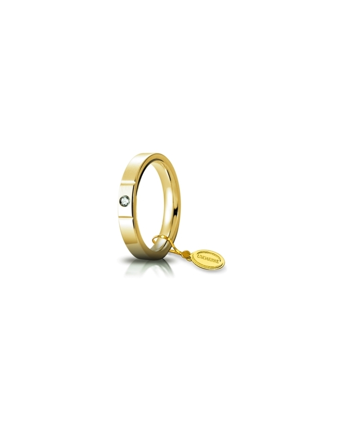믿음 3.5 mm 다이아몬드를 가진 안락한 노란 금 UNOAERRE