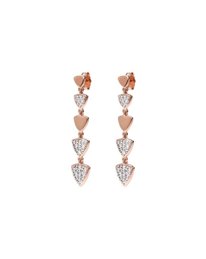 Bronzallure - Pendant Earrings with Triangles and Pavè