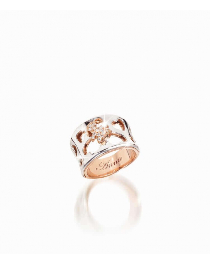 Lebebé - Ring aus weißem Gold und rosa Gold, mit...