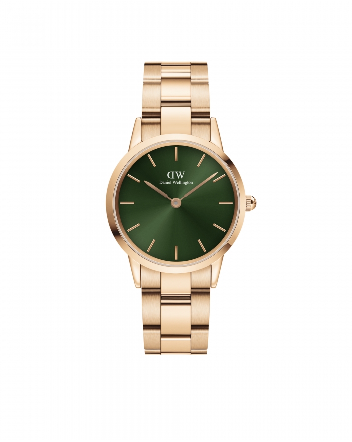 DW -32mm Iconic Emerald Rose Gold Green
