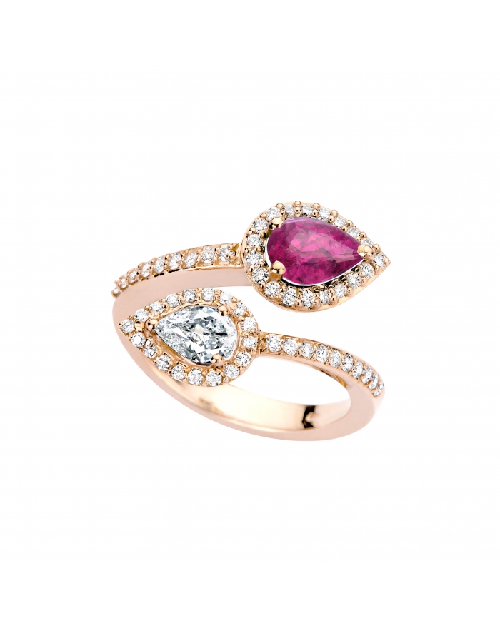 Gori Gioielli - 引渡, Rosesapphire和钻石, at pink黄金