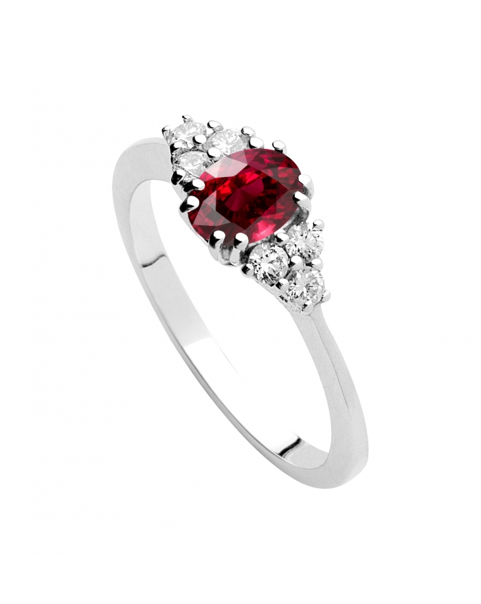 Gori Gioielli - Bouquet d'anneau en rubis et or blanc