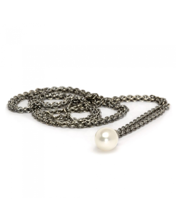 Trollbeads - Collana d'argento con perla