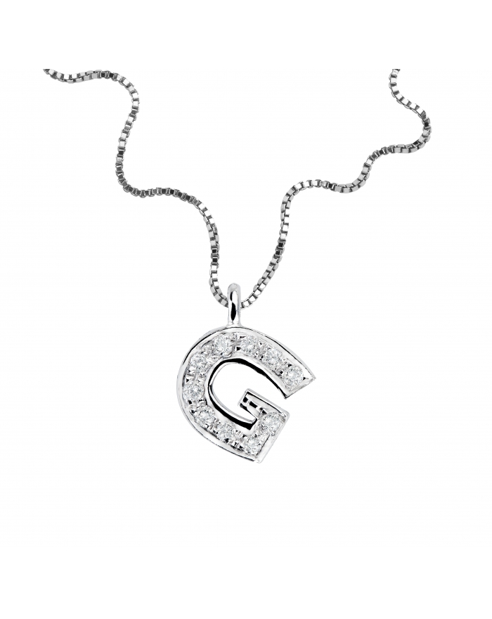 Gori Gioielli - Lettre "G" en or blanc et diamants