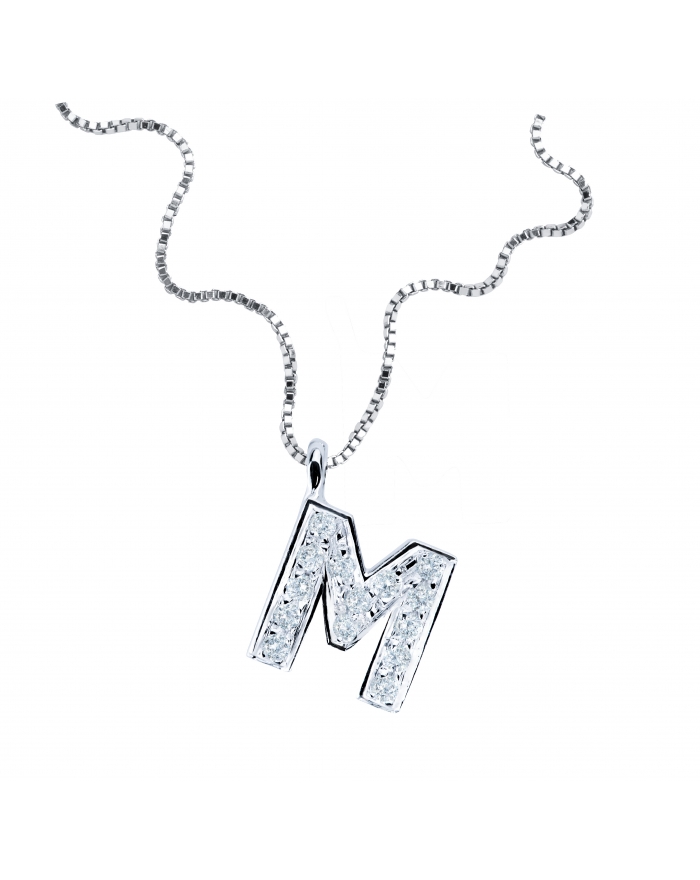 Gori Gioielli - 화이트 골드와 다이아몬드의 편지 "M"