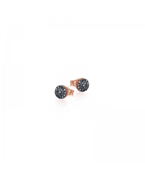 Pink gold and black diamond earrings