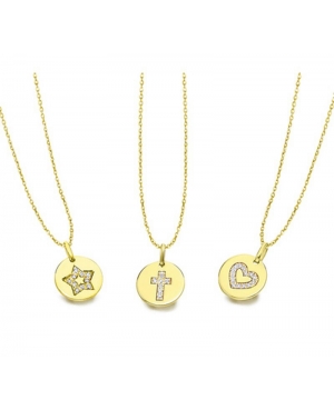 Yellow Gold Necklace和钻石Hart