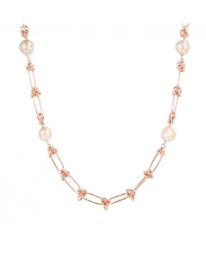 Collier avec chaîne ovale et rond et perles