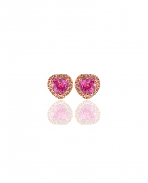 Crivelli - Orecchini cuore zaffiro rosa e diamanti