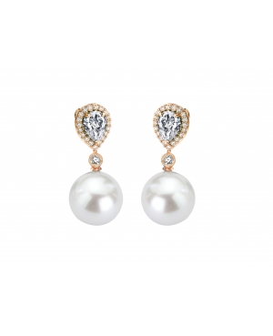 Rose gold diamond drop earrings