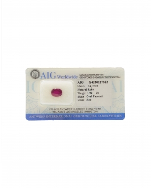 AIG - Rubino taglio ovale da 1.92Ct