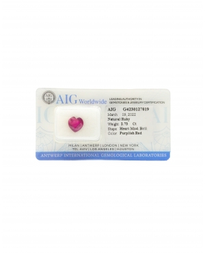 AIG - Rubino taglio cuore 2.73Ct