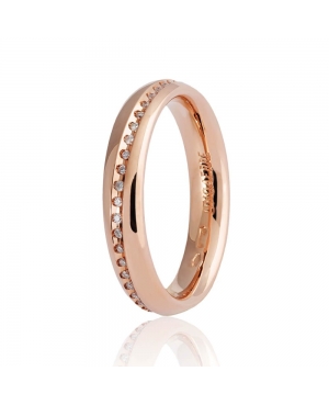 UNOAERRE - Fede 4mm in oro rosa e diamanti