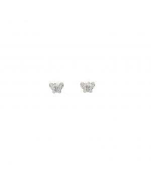 Gori Gioielli - Orecchini farfalla pavé in oro bianco