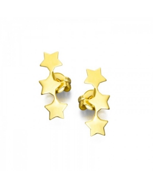 LeCarré - Orecchini tripla stella in oro giallo