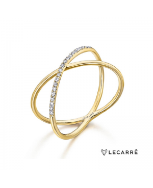 LeCarré - Anello oro giallo e diamanti "Cruzado"