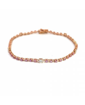 Crivelli - Tennis oro rosa, zaffiri rosa e diamanti