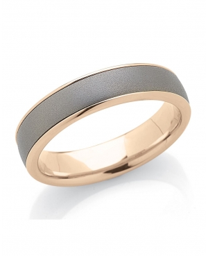 copy of Yellow Gold Wedding Ring and Titanium Band,...